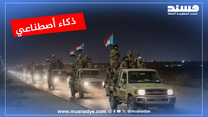 الصورة المتداولة مُولَّدة بتقنية الذكاء الاصطناعي ولا تُظهر قوات جنوبية تتحرك نحو الضالع